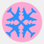 Airplane Snowflake Stickers