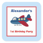 Airplane Square Favour Stickers (6 Large)