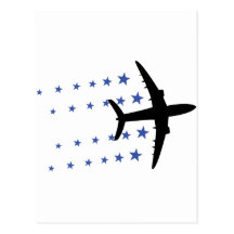 airplane stars post card