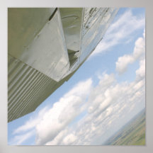 Airplane wing and clouds print