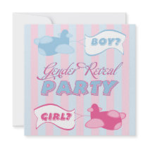 Airplanes and Banners Gender Reveal Party Personalized Invitations