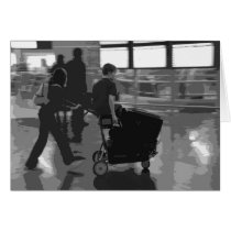 Airport Departure B&W Card