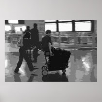 Airport Departure B&W Poster