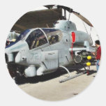 Airshow Helicopter Round Sticker
