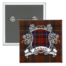 Aitken Tartan Shield Button