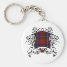 Aitken Tartan Shield Keychain