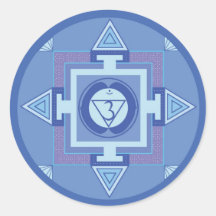 Ajna Chakra Mandala (Third eye chakra) Runde Sticker