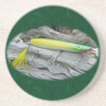 AJS Popper "Green Greenie" Saltwater Fishing Lure Beverage Coaster