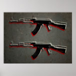 AK47 Assault Rifle Pop Art Print