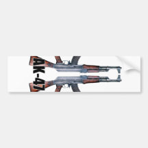 AK47 Dual Assault Rifles Bumper Sticker
