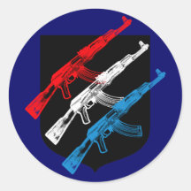 AK 47, Red, White and Blue Stickers