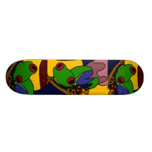 AK- Awesome Tree Frog Art Skateboard