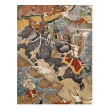 Akbar apprivoise l'éléphant sauvage, Hawa'i Cartes Postales