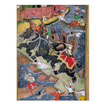 Akbar apprivoise l'éléphant sauvage, Hawa'i Carte Postale