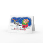 AKITA_Christmas_Sleigh Greeting Cards