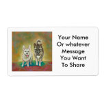 Akita dog art happy dogs fun painting Unorthodogs Shipping Labels