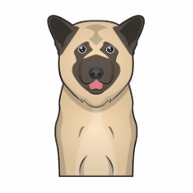 Akita Dog Cartoon Portrait Photo Cut Outs