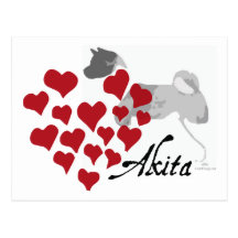 Akita Love Postcard