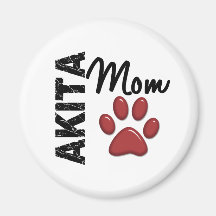 Akita Mom 2 Fridge Magnet