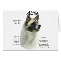 Akita (pinto) History Design Greeting Cards