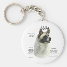 Akita (pinto) History Design Key Chains