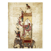 Al-Jazari: The Elephant Clock (mechanical clock, w Postcards