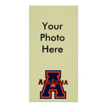 Alabama 'A' Blue and Orange Customized Photo Card