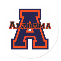 Alabama 'A' Blue and Orange Sticker