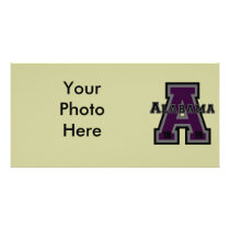 Alabama 'A' Purple Photo Greeting Card