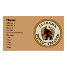 Alabama Bigfoot Tracker Business Card Template
