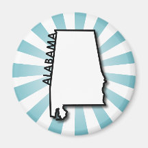 Alabama Blue Burst Fridge Magnets