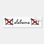Alabama Brush Flag Bumper Stickers