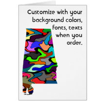 Alabama Customize colourful card as you like
