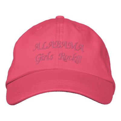 ALABAMA Girls Rock!!! Embroidered Baseball Cap by kwit35