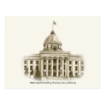 Alabama State Capital Building Montgomery Postcard