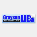 Alan Grayson Lies - Vote 11/02/10 Bumper Stickers