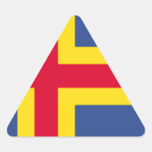 Aland Islands Flag Triangle Stickers