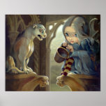 Alannah and the Gargoyle ART PRINT gothic fairy