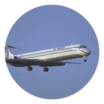 Alaska Airlines MD-80 Round Sticker by transports