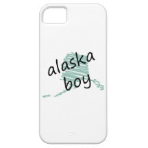 Alaska Boy on Child's Alaska Map Drawing iPhone 5 Cases