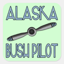 Alaska Bush Pilot Square Stickers