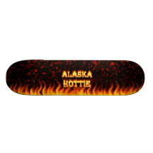 Alaska hottie fire red marble skateboard