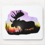 Alaska Moose Sillouette Mouse Pads