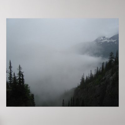 Alaska Mountains covered in Fog Print by SCRUPLES1