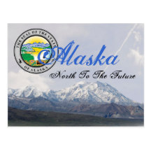 Alaska State Seal Mount McKinley Post Card