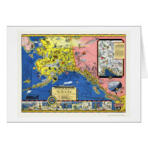 Alaska - Steamship Line Map 1934 Card