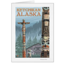 Alaska Totem Poles - Ketchikan, Alaska Greeting Cards