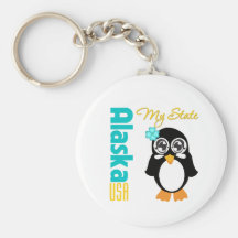 Alaska USA Penguin Key Chains