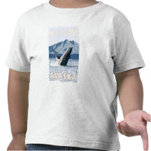 AlaskaHumpback Whale Vintage Travel Poster Tshirt
