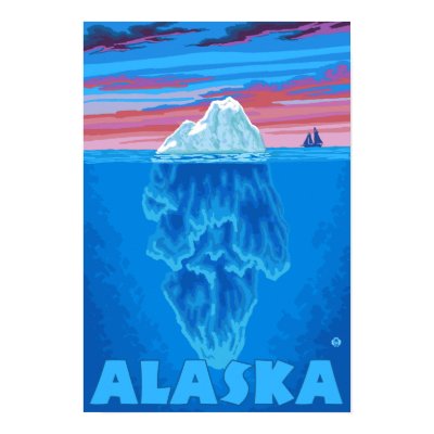 AlaskaIceberg Vintage Travel Poster by LanternPress